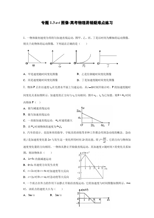 专题1.3 a-t图像-高考物理易错疑难点练习