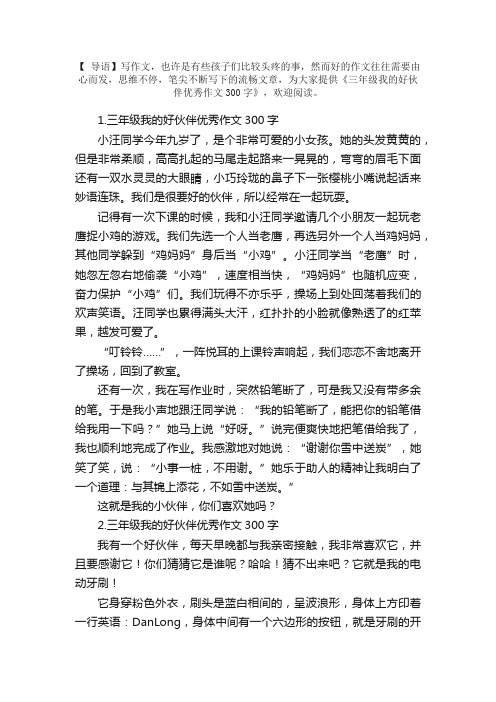 三年级我的好伙伴优秀作文300字