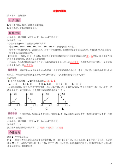 八年级数学下册19.1.2函数图象(第1课时)导学案(新版)新人教版