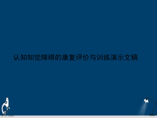 认知知觉障碍的康复评价与训练演示文稿