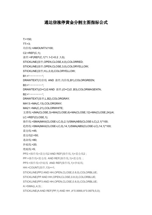 【炒股必备】通达信涨停黄金分割主图指标公式