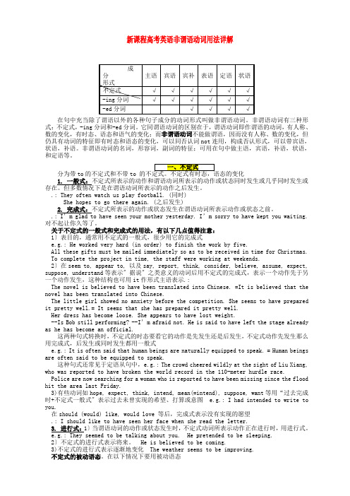 (整理版高中英语)新课程高考英语非谓语动词用法详解