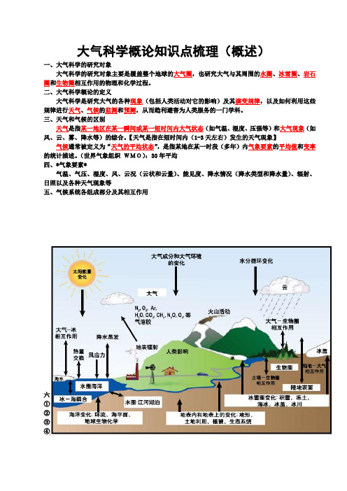 大气科学概论知识点梳理(概述)