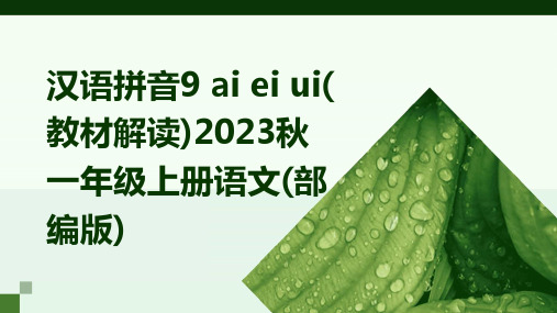 汉语拼音9+ai+ei+ui(教材解读)2023秋一年级上册语文(部编版)