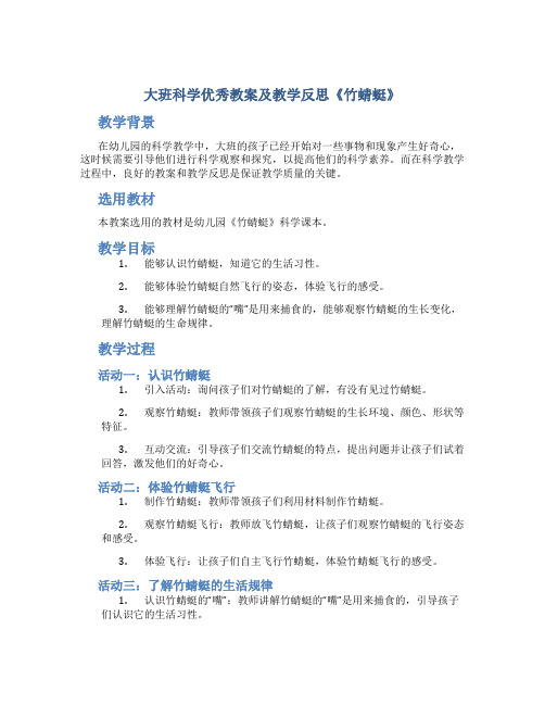 大班科学优秀教案及教学反思《竹蜻蜓》