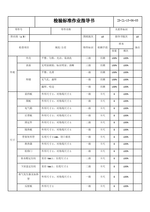 检验标准作业指导书