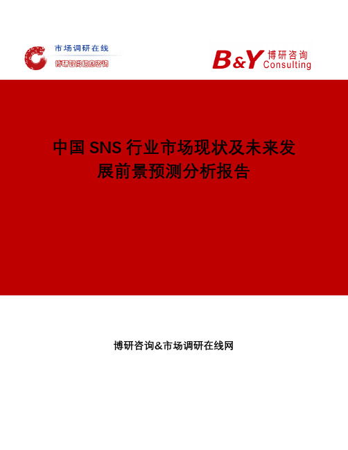 中国SNS行业市场现状及未来发展前景预测分析报告