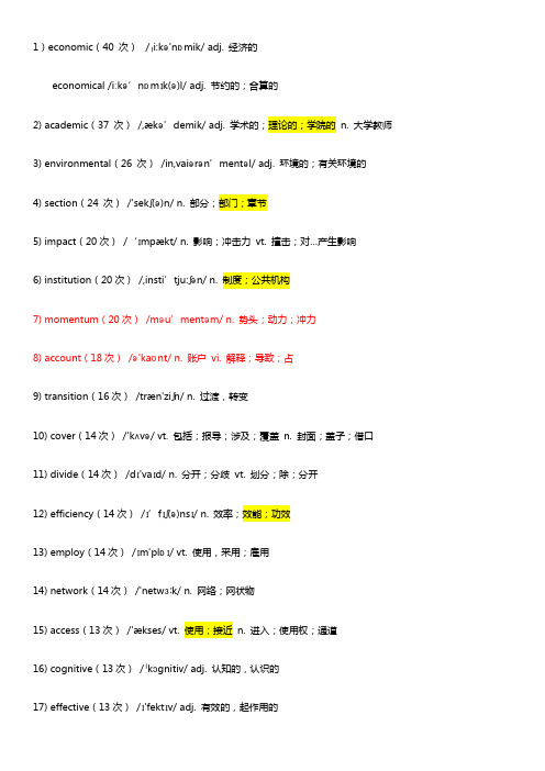 Word大学英语六级高频词汇