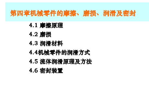 【机械设计】第4章摩擦、磨损、润滑解析