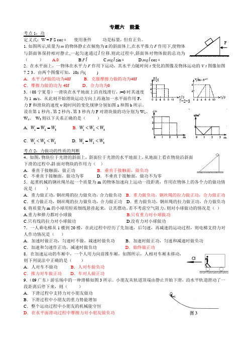 2011-2012年高考物理复习专题六机械能(红色答案)