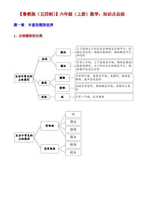 【鲁教五四】六上数学知识点总结