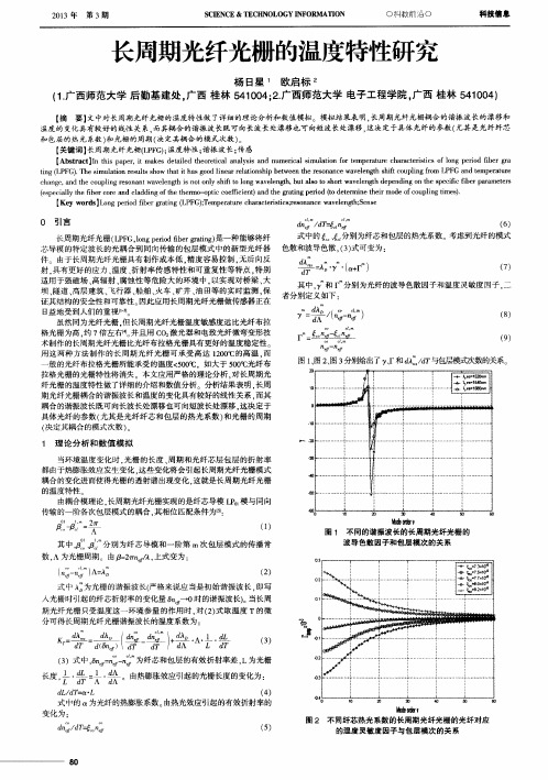 长周期光纤光栅的温度特性研究