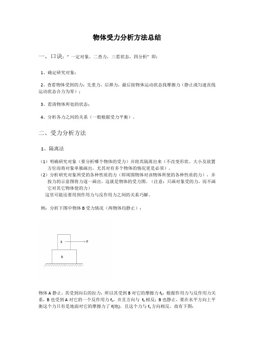 物体受力分析方法总结