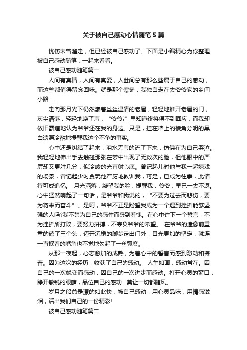 关于被自己感动心情随笔5篇