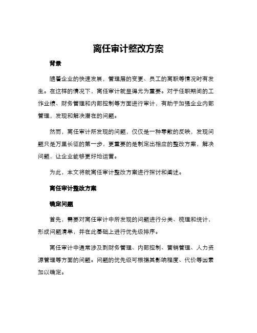 离任审计整改方案