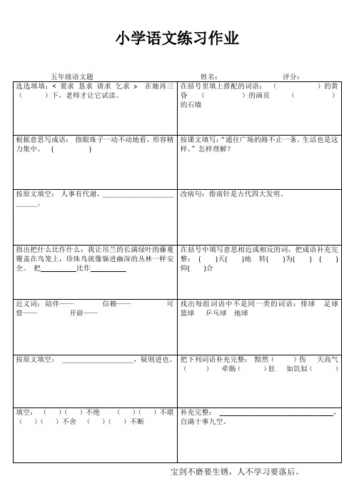 小学五年级语文精题选做III (47)