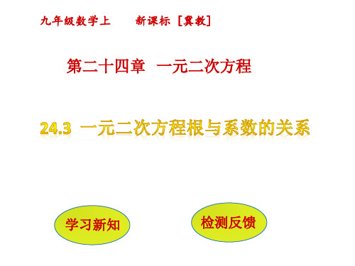 一元二次方程根与系数的关系PPT课件