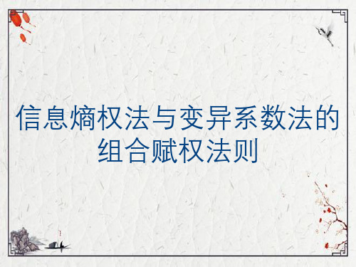 信息熵权法与变异系数法的组合赋权法则