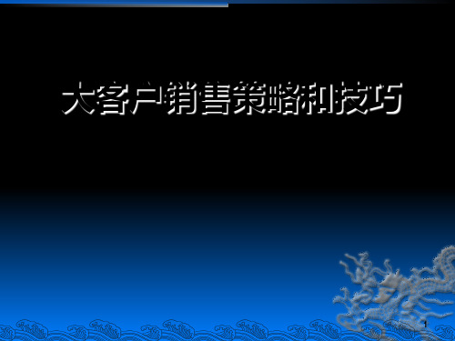 大客户销售策略和技巧PPT课件