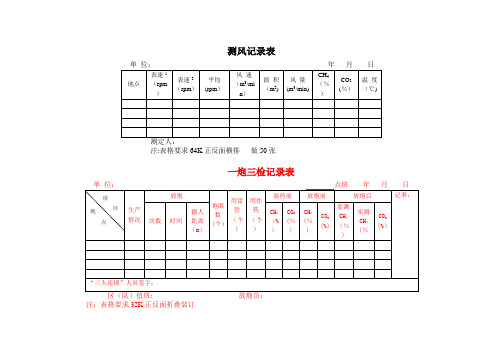 一通三防表格