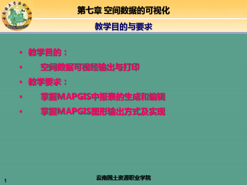 MAPGIS应用教程第七章空间数据的可视化ppt课件