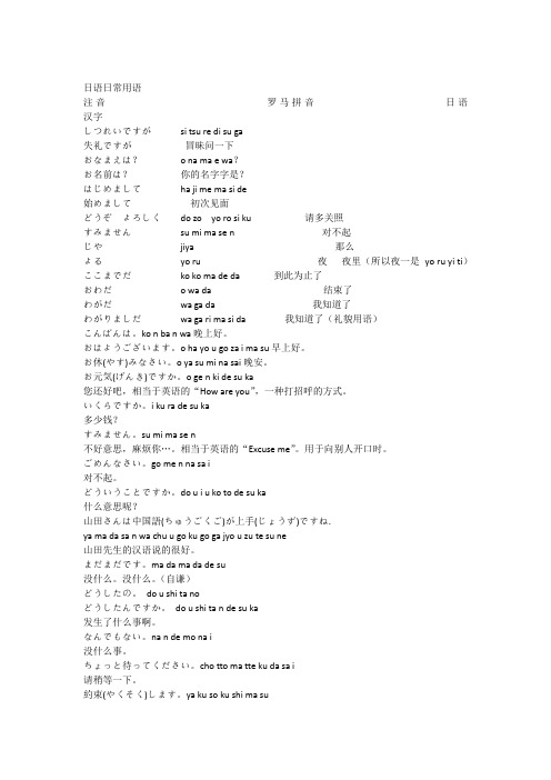 常用日语900条,初学者也可以明白