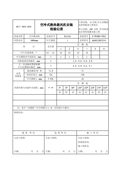 3503-J304空冷式换热器风机安装