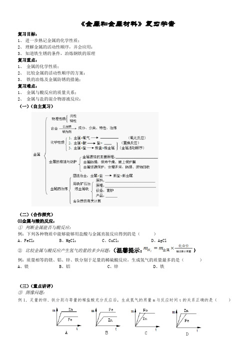 第八单元《金属和金属材料》复习学案