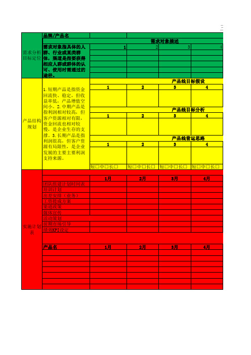 三段式产品分析表