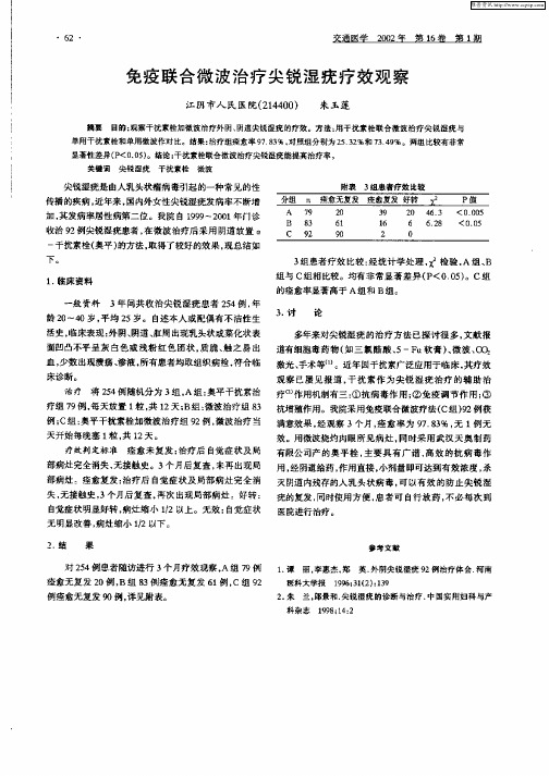 免疫联合微波治疗尖锐湿疣疗效观察