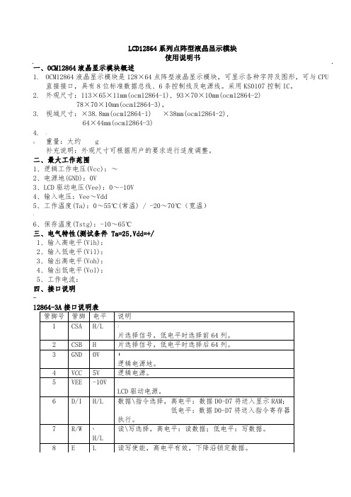 LCD12864液晶显示原理电路图程序