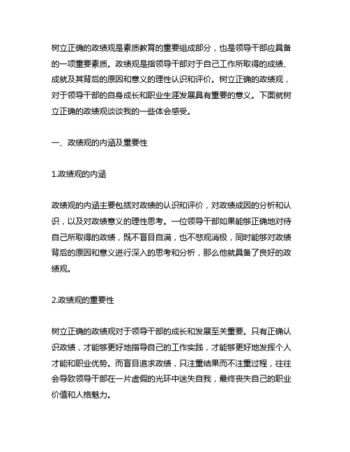 关于树立正确的政绩观体会感受