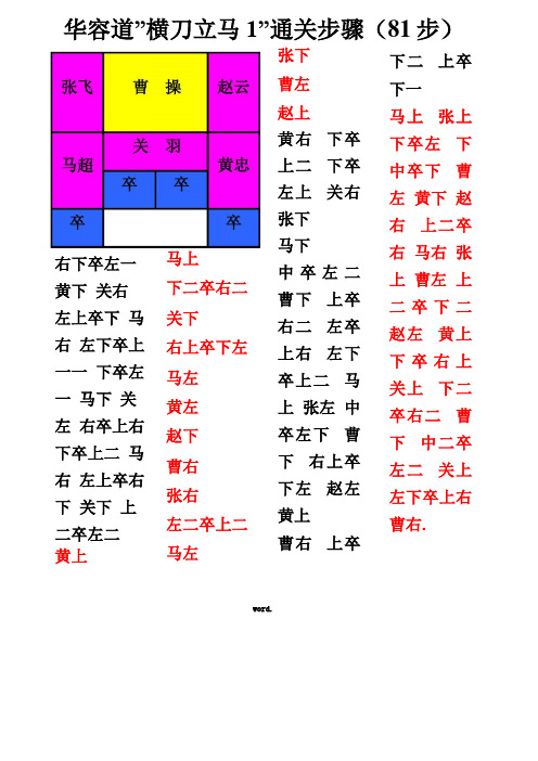 华容道解法带图解超完整直接打印效果优选