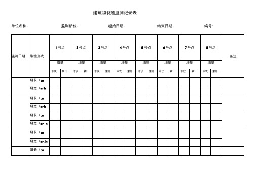 建筑物裂缝监测记录表格