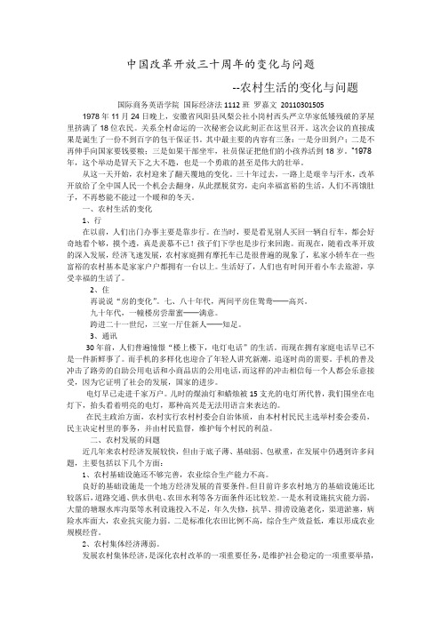中国改革开放三十周年的变化与问题