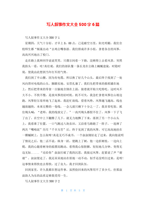 写人叙事作文大全500字6篇