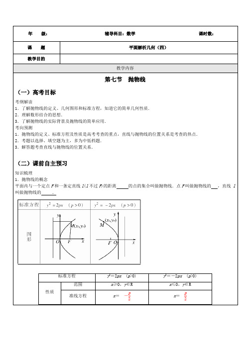 高中数学高考专题讲义 26 平面解析几何(四) 