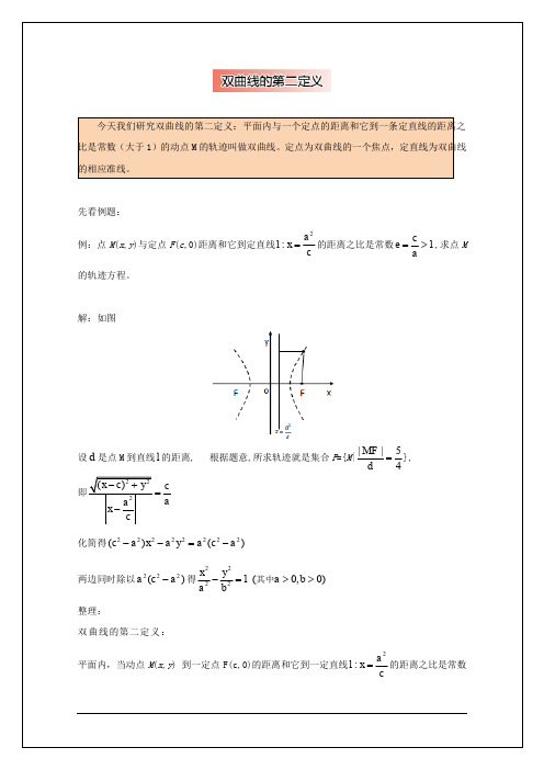 高中数学破题致胜微方法(双曲线进阶性质)：双曲线的第二定义