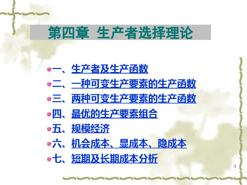第四章 生产者选择理论