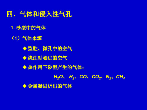 《材料成型工艺学 上》教学课件：4 气体和侵入性气孔