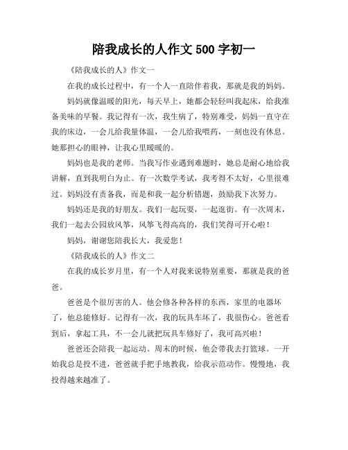 陪我成长的人作文500字初一