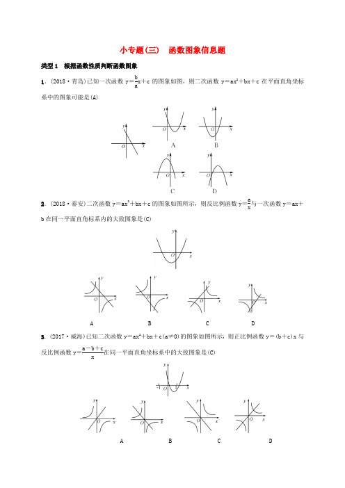 2019届九年级数学下册 小专题(三)函数图象信息题练习 (新版)湘教版