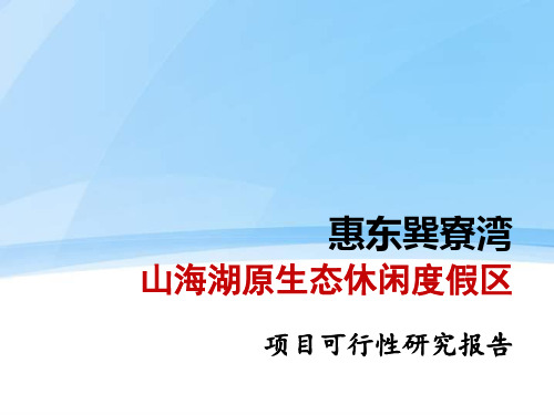 某生态休闲度假区项目可行性研究报告