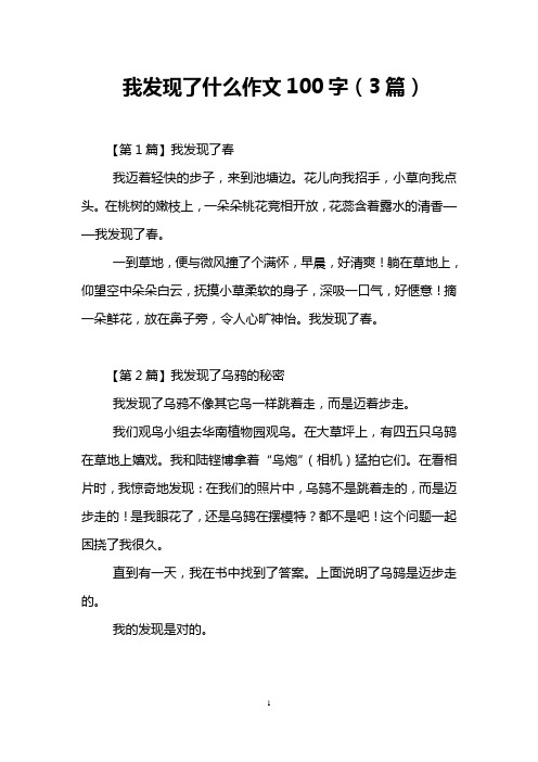 我发现了什么作文100字(3篇)