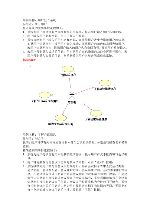 会议管理系统用例流程