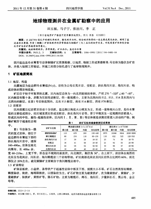 地球物理测井在金属矿勘察中的应用