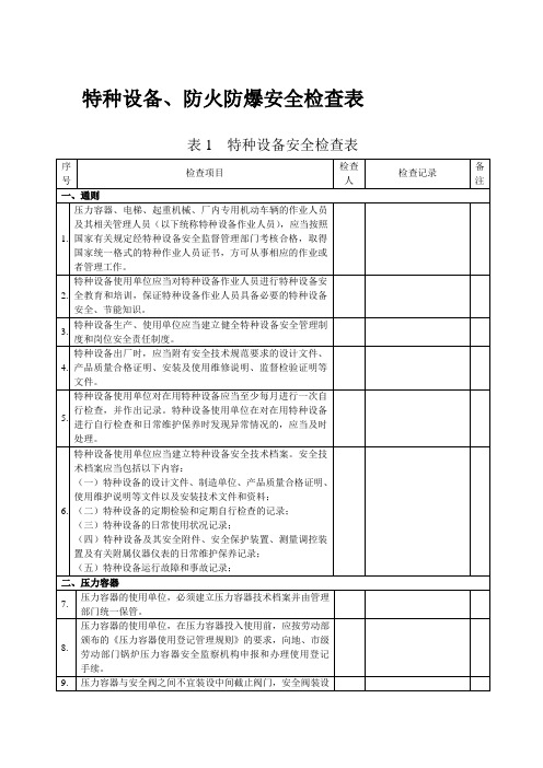 xxx电力系统特种设备安全检查表