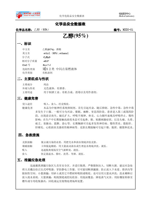 化学危险品安全数据表