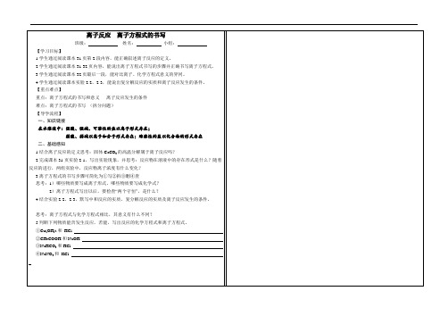 离子方程式提纲导学案