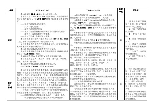 YYT0287-2003与2017对比(ISO13485)